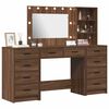 vidaXL Schminktisch 3 pcs Braun 40 x 41 x 135 cm Holzwerkstoff