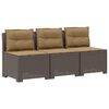 vidaXL 3-Sitzer Garten Sofa mit Kissen Rattan-Look PP Hellgrau