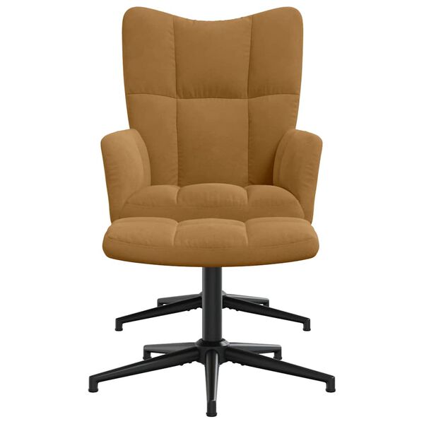 vidaXL Relaxsessel mit Hocker Braun Samt