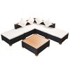 vidaXL 6-tlg. Garten-Lounge-Set mit Auflagen Poly Rattan Schwarz