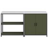 vidaXL Aufbewahrungsset f&uuml;r die K&uuml;che mit Regal 2 pcs Olive Gr&uuml;n