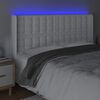 vidaXL LED Kopfteil Wei&szlig; 163x16x118/128 cm Kunstleder