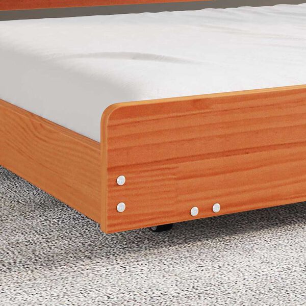 vidaXL Bettrahmen Wachsbraun 100 x 200 cm Massives Kiefernholz