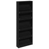 vidaXL Schuhschrank mit Spiegel 5 F&auml;cher Schwarz 63x17x169,5 cm
