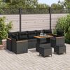 vidaXL Gartensofa-set mit Kissen 10 pcs Schwarz Poly Rattan