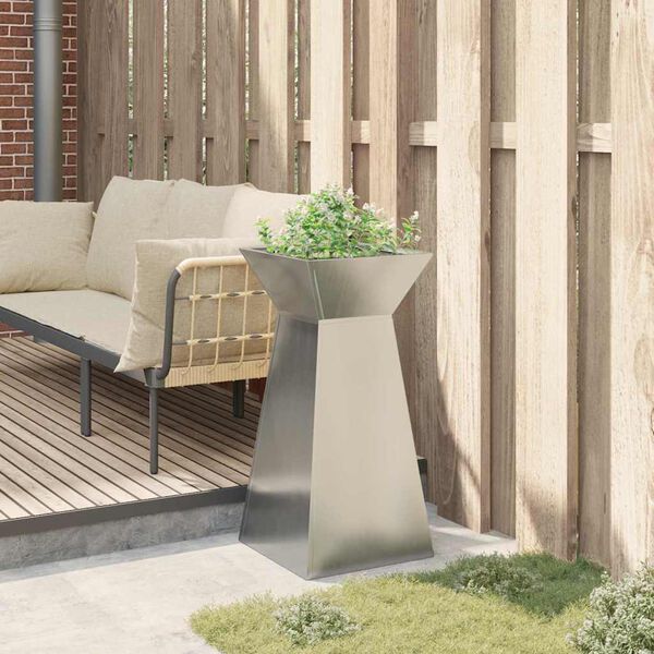 vidaXL S&auml;ulen Pflanzer Silber 35 x 35 x 73 cm