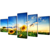 Bilder Dekoration Set Sonnenblumen 200 x 100 cm