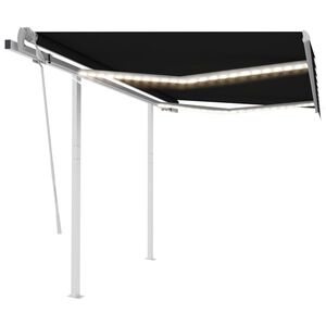vidaXL Markise Manuell Einziehbar mit LED 3x2,5 m Anthrazit