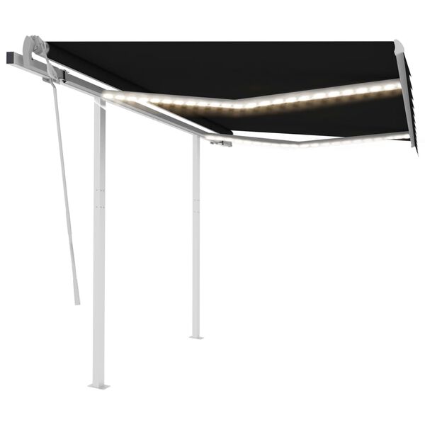 vidaXL Markise Manuell Einziehbar mit LED 3x2,5 m Anthrazit