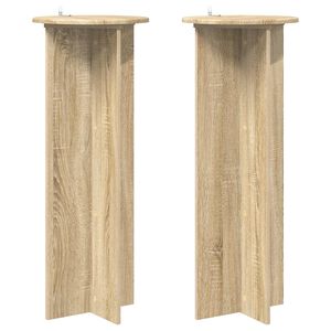 vidaXL Pflanzenst&auml;nder 2 Stk. Sonoma-Eiche &Oslash;40 x 100 cm Holzwerkstoff