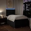 vidaXL Boxspringbett mit Matratze Schwarz 120x200 cm Stoff