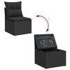 vidaXL Garten-Sofa-Set mit Kissen mit Speicher 11 pcs Schwarz