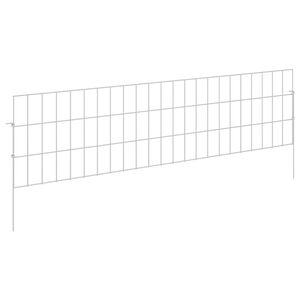 vidaXL Gartenzaun mit Pf&auml;hlen 24 stk. 115 x 30 cm Verzinkter Stahl