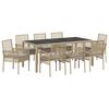 vidaXL Garten Essgruppe 9 stk. Beige Poly-Rattan