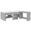 vidaXL Bettgestell mit Schreibtisch 2 Stk. Grau Sonoma Holzwerkstoff