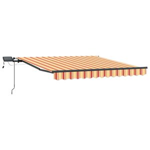 vidaXL Einziehbare Markise Gelb und Orange 300 x 250 cm Stoff