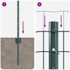 vidaXL Zaun mit Pfosten Gr&uuml;n 0,6 x 25 m Stahl und PVC