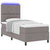 vidaXL Boxspringbett mit Matratze mit LED Taupe 90 x 190 cm Stoff