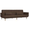vidaXL Schlafsofa 2-Sitzer mit 2 Kissen Braun Stoff