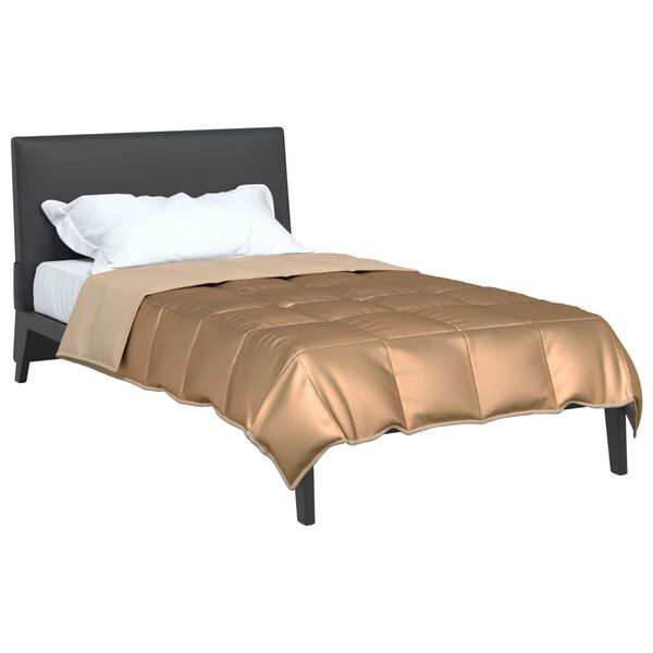 vidaXL Ganzjahresbettdecke Gold 155 x 220 cm Satin und Mikrofaser