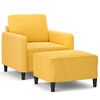 vidaXL Sessel mit Hocker Hellgelb 60 cm Samt