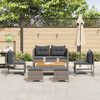 vidaXL Garten-Sofa-Set 6 pcs Grau und Dunkelgrau Poly-Rattan