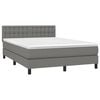 vidaXL Boxspringbett mit Matratze Dunkelgrau 140x190 cm Stoff