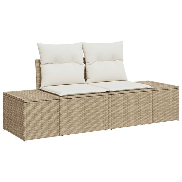 vidaXL Garten-Sofa-Set 7 pcs Beige und Wei&szlig;