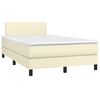 vidaXL Boxspringbett mit Matratze Creme 120x200 cm Kunstleder