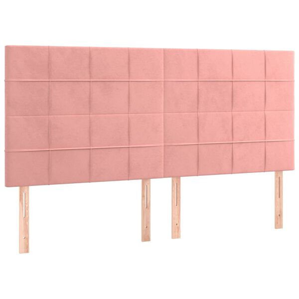 vidaXL Kopfteil Rosa 180 x 5 x 118/128 cm Samt