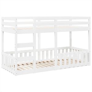 vidaXL Etagenbett Wei&szlig; 80x200 cm Massivholz Kiefer