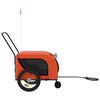 vidaXL Fahrradanh&auml;nger Hunde Orange und Schwarz Oxford-Gewebe & Eisen