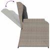 vidaXL Gartenbank Verstellbar mit Kissen Hellgrau Poly Rattan