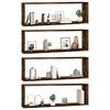 vidaXL Wandregale 4 Stk. R&auml;uchereiche 80x15x26,5 cm Holzwerkstoff
