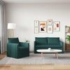 vidaXL Sofa 140cm 2 pcs Dunkelgr&uuml;n Metall