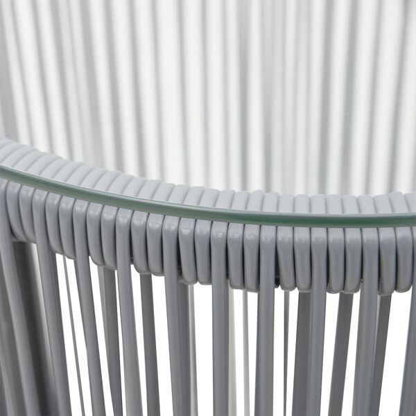 vidaXL 3-tlg. Bistro-Set mit Kissen PE-Rattan Grau