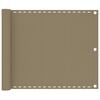 vidaXL Balkon-Sichtschutz Taupe 75x400 cm HDPE