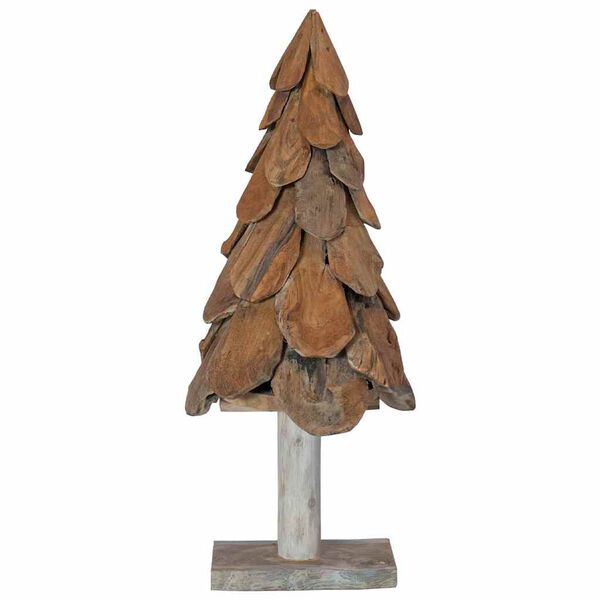 vidaXL Weihnachtsbaum mit Ständer Braun 90 cm Massivholz Teak