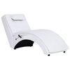 vidaXL Massage Chaiselongue mit Kissen Wei&szlig; Kunstleder