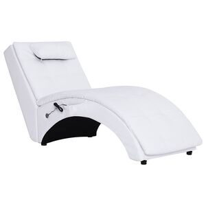vidaXL Massage Chaiselongue mit Kissen Wei&szlig; Kunstleder