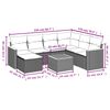 vidaXL 8-tlg. Garten-Sofagarnitur mit Kissen Beige Poly Rattan
