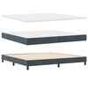 vidaXL LED Boxspringbett mit Matratze Dunkelgrau 200 x 200 cm Samt