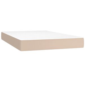 vidaXL Taschenfederkernmatratze Mittel Cappuccino 120x200x20 cm Kunstleder