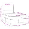 vidaXL Boxspringbett mit Matratze Hellgrau 120x200 cm Samt