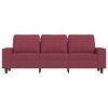 vidaXL 3-Sitzer-Sofa mit Hocker Weinrot 180 cm Stoff