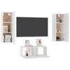 vidaXL 3-tlg. TV-Schrank-Set Wei&szlig; Holzwerkstoff