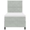 vidaXL Boxspringbett mit Matratze Hellgrau 90 x 190 cm Samt