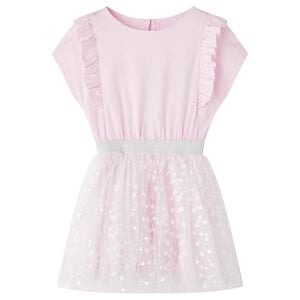 Kinderkleid mit R&uuml;schen Hellrosa 104