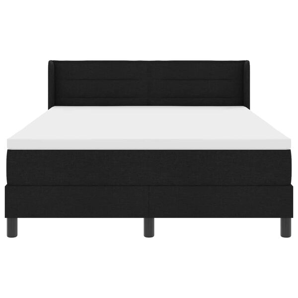 vidaXL Boxspringbett mit Matratze Schwarz 190 x 140 cm Polyester