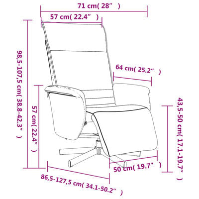 vidaXL Relaxsessel mit Fußteil Grau Kunstleder